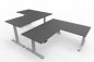 Preview: Doppelarbeitsplatz 320 x 180 cm DS2 Grafit Gestell Silber
