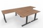 Preview: Doppelarbeitsplatz 320 x 180 cm DS2 Nussbaum Gestell Grafit