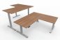 Preview: Doppelarbeitsplatz 320 x 180 cm DS2 Nussbaum Gestell Silber