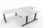 Preview: Doppelarbeitsplatz 320 x 180 cm DS2 Weiß Gestell Grafit