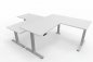 Preview: Doppelarbeitsplatz 320 x 180 cm DS2 Weiß Gestell Silber