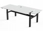 Preview: elektrisch höhenverstellbarer Doppelschreibtisch 180x160cm Gestell schwarz Dekor Weiß