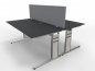 Preview: Doppelarbeitsplatz C1 160x160cm Form4 mit Tischtrennwand Anthrazit
