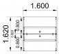 Preview: Doppelarbeitsplatz C1 160x160cm Form4 mit Tischtrennwand Stellfläche
