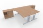 Preview: Doppelarbeitsplatz GD25 Schreibtisch für 2 Personen Buche