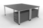 Preview: Doppelarbeitsplatz H18 mit Rollcontainern Grafit Silber
