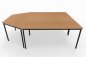 Preview: Doppelarbeitsplatz 229 x 160 cm DB1 mit Besprechungstisch Tischplatten Buche