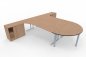 Preview: Doppelarbeitsplatz mit Besprechnungstisch 360 x 280 cm PA1 Buche