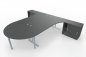 Preview: Doppelarbeitsplatz mit Besprechnungstisch 360 x 280 cm PA1 Onyx