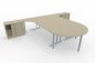 Preview: Doppelarbeitsplatz mit Besprechnungstisch 400 x 280 cm PA2 Ahorn