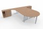 Preview: Doppelarbeitsplatz mit Besprechnungstisch 400 x 280 cm PA2 Buche