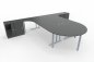 Preview: Doppelarbeitsplatz mit Besprechnungstisch 400 x 280 cm PA2 Onyx