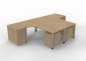 Preview: Doppelarbeistplatz Q1438 Schreibtisch für 2 Personen Dekorfarbe Ahorn