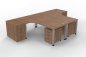 Preview: Doppelarbeistplatz Q1438 Schreibtisch für 2 Personen Dekorfarbe Nussbaum