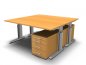Preview: Doppelarbeitsplatz U16 mit Rollcontainer Buche