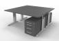Preview: Doppelarbeitsplatz U16 mit Rollcontainer Grafit Silber