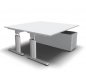 Preview: Doppelarbeitsplatz U16 mit Rollcontainer Lichtgrau
