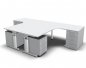 Preview: Doppelarbeitsplatz U20 mit Rollcontainer Lichtgrau