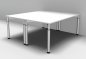 Preview: Doppelarbeitsplatz YD1 Weiss - silber