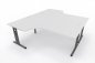 Preview: Doppelarbeitsplatz 240 x 200 cm OD1 Gestell Grafit Tischplatte Weiß