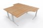 Preview: Doppelschreibtisch BD11 240x200cm Tischplatten Nussbaum