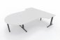 Preview: Doppelarbeitsplatz OD2 zwei Winkelschreibtische mit Besprechungsansatz Tischplatten Weiß Gestell Grafit