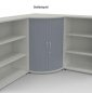 Preview: Eckschrank mit Rollladen und Ordnerrondell Stellbeispiel