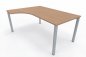 Preview: EDV-Schreibtisch 160 cm links Vierfuß-Gestell silber Buche