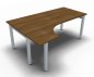 Preview: EDV-Schreibtisch ONE 180 cm links Nussbaum