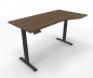 Preview: elektrisch höhenverstellbarer PC-Schreibtisch GE11 180x80/100 cm Anthrazit-Nussbaum