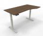Preview: elektrisch höhenverstellbarer PC-Schreibtisch GE11 180x80/100 cm Weiß-Nussbaum
