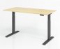 Preview: elektrisch höhenverstellbarer Schreibtisch HMK 160x80 cm Gestell Grafit Tischplatte Ahorn