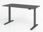 Preview: elektrisch höhenverstellbarer Schreibtisch HMK 160x80 cm Gestell Grafit Tischplatte Grafit