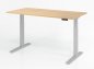 Preview: elektrisch höhenverstellbarer Schreibtisch HMK 160x80 cm Gestell Silber Tischplatte Eiche