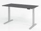 Preview: elektrisch höhenverstellbarer Schreibtisch HMK 160x80 cm Gestell Silber Tischplatte Grafit