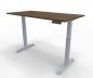 Preview: Elektrisch höhenverstellbarer Schreibtisch GE16 160x80 cm Silber-Nussbaum