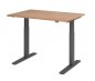 Preview: Schreibtisch HMK 120 cm elektrisch höhenverstellbar graphit nussbaum