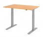 Preview: Schreibtisch HMK 120 cm elektrisch höhenverstellbar silber buche