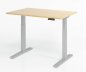 Preview: Schreibtisch 120 x 80 cm elektrisch höhenverstellbar Gestell Silber Tischplatte Ahorn