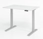 Preview: Schreibtisch 120 x 80 cm elektrisch höhenverstellbar Gestell Silber Tischplatte Weiß