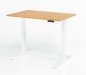 Preview: Schreibtisch 120 x 80 cm elektrisch höhenverstellbar Gestell Weiß Tischplatte Buche