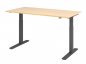 Preview: Schreibtisch HMK 160 cm elektrisch höhenverstellbar graphit ahorn