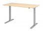 Preview: Schreibtisch HMK 160 cm elektrisch höhenverstellbar silber ahorn