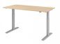 Preview: Schreibtisch HMK 160 cm elektrisch höhenverstellbar silber eiche