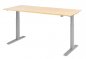 Preview: Schreibtisch HMK 180 cm elektrisch höhenverstellbar silber ahorn