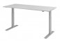 Preview: Schreibtisch HMK 180 cm elektrisch höhenverstellbar silber grau