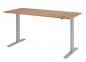 Preview: Schreibtisch HMK 180 cm elektrisch höhenverstellbar silber nussbaum