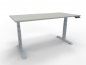 Preview: Schreibtisch 160 x 80 cm GP16 elektrisch höhenverstellbar Tischplatte Weiß Gestell Silber