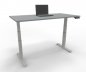 Preview: Schreibtisch 160 x 80 cm GP16 elektrisch höhenverstellbar Tischplatte Lichtgrau Gestell Weiß