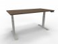 Preview: Schreibtisch 160 x 80 cm GP16 elektrisch höhenverstellbar Tischplatte Nussbaum Gestell Weiß